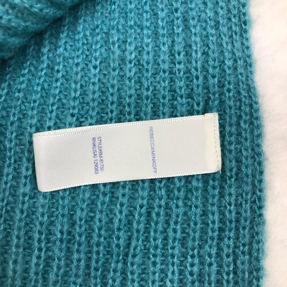 Rebecca Minkoff Aqua Blue Side Slit Knit Sweater - Picture 7 of 8